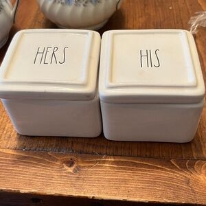 Rae Dunn Cream 'His' and 'Hers' Vases